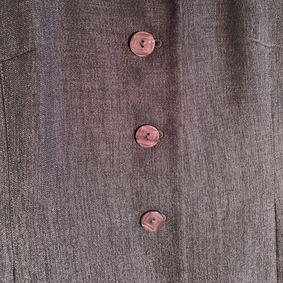 LARRY LEVINE PETITE BLUE TEXTURED SUIT - Picture 3 of 16